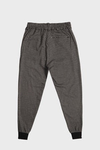 Pierre Jogger Trouser - Black / Silver Houndstooth - June79NYC