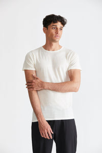 Zach Dress T-Shirt - Ivory 100% Prima Wool - June79NYC