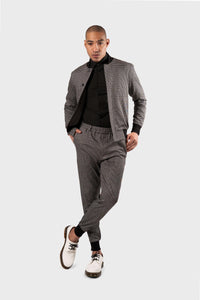 Pierre Jogger Trouser - Black / Silver Houndstooth - June79NYC